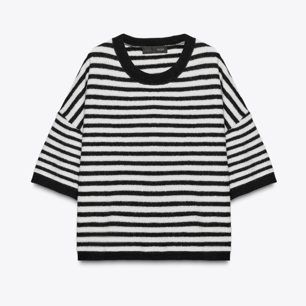 Zara 100% Wool Striped Jumper